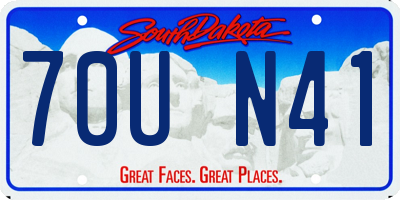 SD license plate 70UN41