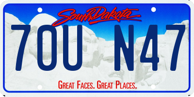 SD license plate 70UN47