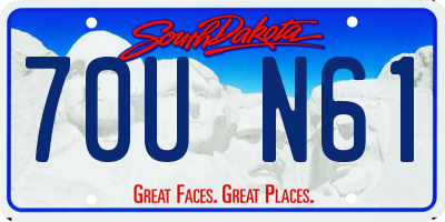 SD license plate 70UN61