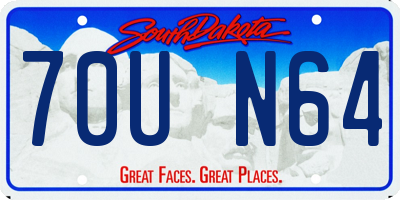 SD license plate 70UN64