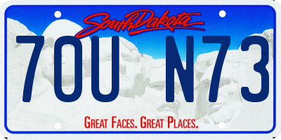 SD license plate 70UN73