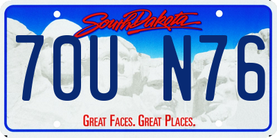 SD license plate 70UN76