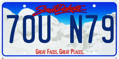 SD license plate 70UN79