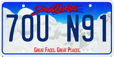 SD license plate 70UN91