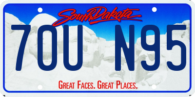 SD license plate 70UN95