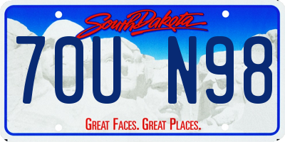 SD license plate 70UN98
