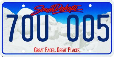 SD license plate 70UO05