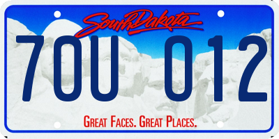 SD license plate 70UO12
