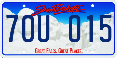 SD license plate 70UO15
