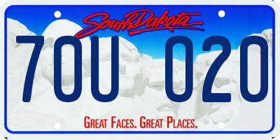 SD license plate 70UO20