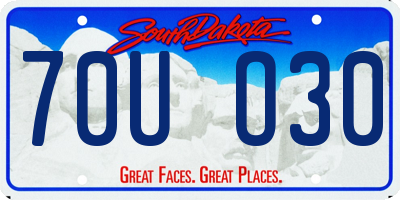 SD license plate 70UO30