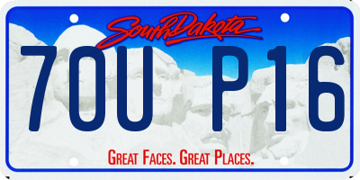 SD license plate 70UP16