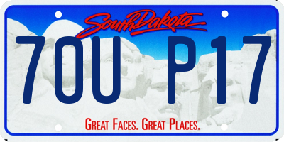 SD license plate 70UP17