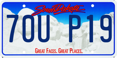SD license plate 70UP19