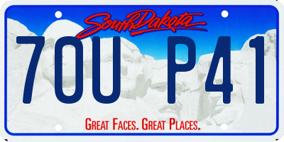 SD license plate 70UP41