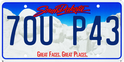SD license plate 70UP43