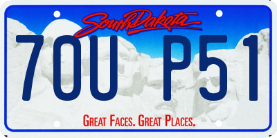 SD license plate 70UP51
