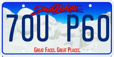 SD license plate 70UP60