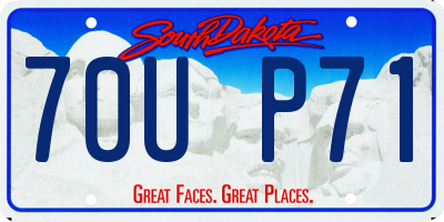 SD license plate 70UP71