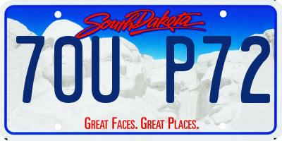 SD license plate 70UP72