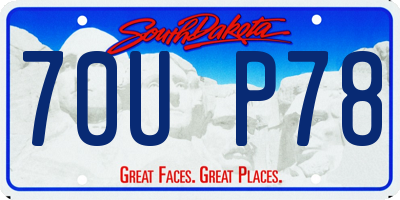 SD license plate 70UP78