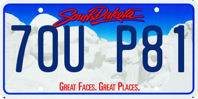 SD license plate 70UP81