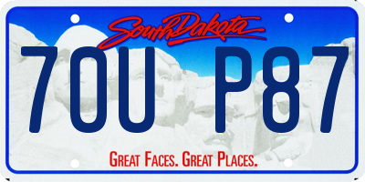 SD license plate 70UP87