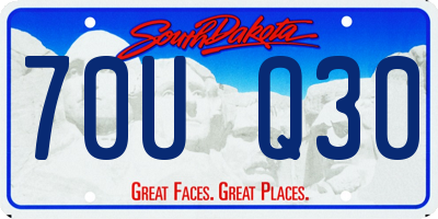 SD license plate 70UQ30