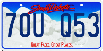 SD license plate 70UQ53