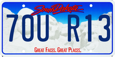 SD license plate 70UR13