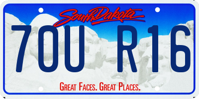 SD license plate 70UR16