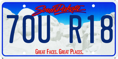 SD license plate 70UR18