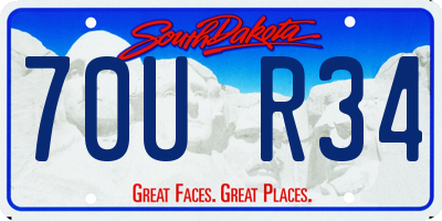 SD license plate 70UR34