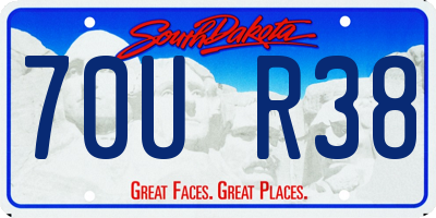 SD license plate 70UR38