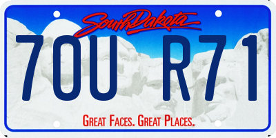 SD license plate 70UR71
