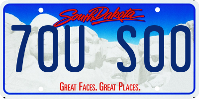 SD license plate 70US00