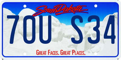 SD license plate 70US34