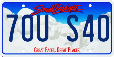 SD license plate 70US40