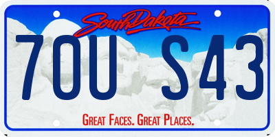 SD license plate 70US43
