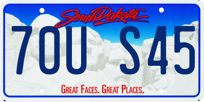 SD license plate 70US45