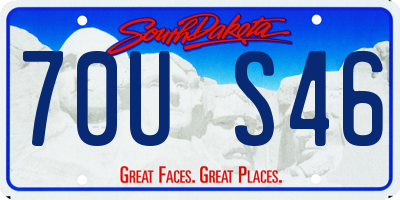 SD license plate 70US46