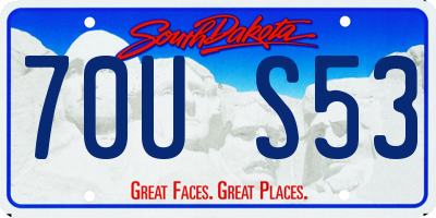 SD license plate 70US53