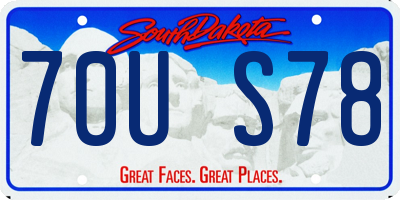 SD license plate 70US78