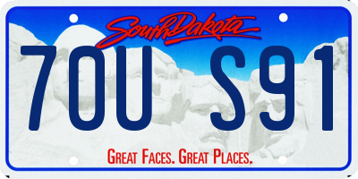 SD license plate 70US91