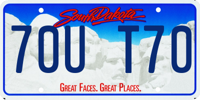 SD license plate 70UT70
