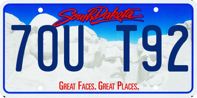 SD license plate 70UT92
