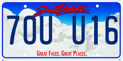 SD license plate 70UU16
