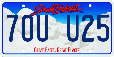 SD license plate 70UU25