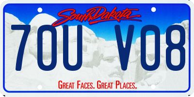 SD license plate 70UV08