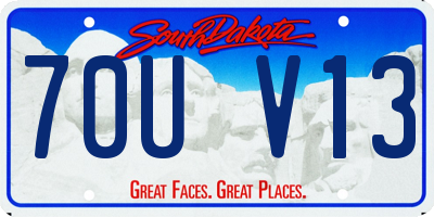 SD license plate 70UV13